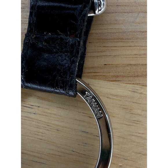 Brighton Silver Heart Key Chain With Black Leather Accent - Picture 3 of 9